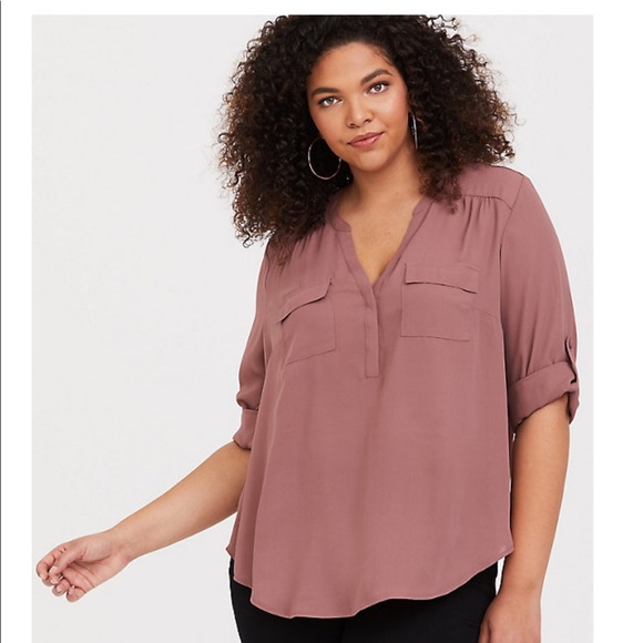 ❌SOLD❌ HARPER - WALNUT GEORGETTE PULLOVER BLOUSE - Picture 1 of 7